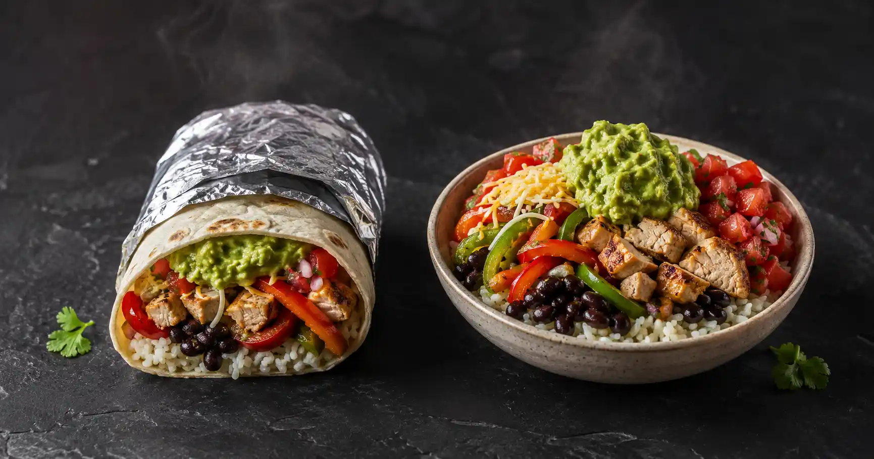 chipotle burrito vs bowl calories